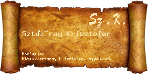 Sztáray Krisztofer névjegykártya