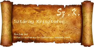 Sztáray Krisztofer névjegykártya
